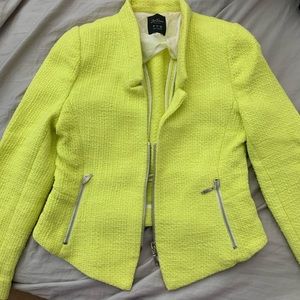 Zara Neon Tweed Trafaluc Tweed Jacket